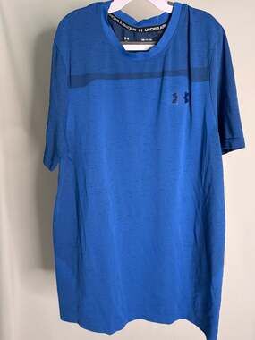 Under Armour Men's Vanish Seamless Short Sleeve Shirt Blue Size Small